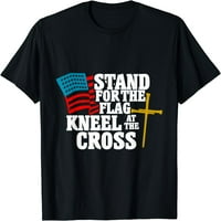 Stanite za zastavu kleknite na križnu patriotsku vojnu majicu