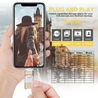 Flash Drive za telefon 512GB, u USB tipu C Photo Stick Memory Stick, telefon za pohranu palca pogon za telefon iPad Android računar, žuti