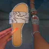 Ljetna ravna ravna lipard plaža Sandal Bež papuče za žene Božićne veličine 38