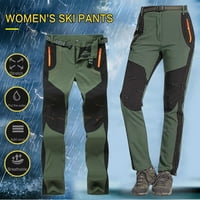 Outfmvch široke pantalone za noge za žene muške hlače u boji blokiranja u boji na otvorenom na otvorenom napadačke hlače zadebljane meke školjke skijalne hlače muške hlače zelene xxl