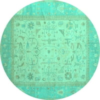 Ahgly Company u zatvorenom okruglom perzijskim tirkiznim plavim tradicionalnim prostirkama, 6 'runda