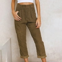 Lovskoo Ženske pantalone Potpune hlače Ležerne prilike ravne hlače od solidne boje Ženske hlače velike