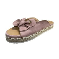 Sandale žene Peep toe luk vintage slame platforme na petu ljetne papuče casual cipele
