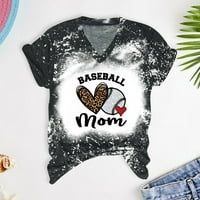 Olyvenn ženski trendi majčin majčin grafički osnovni tees Flash Pick Ljetni kratki rukav Tees bejzbol