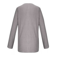 Olyvenn Pokloni za žene Crewneck Pamuk i posteljina Trendy Odjeća Elegantna radna bluza Office Poslovni