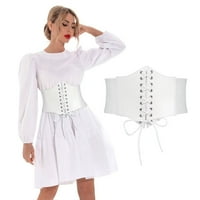 Bijeli korzetni pojasevi za žene plus veličine, široki elastični pojas za struk za dame haljine