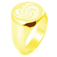 Sterling Silver Love Swirl Heart ugravirani okrugli ravni vrhunski polirani prsten