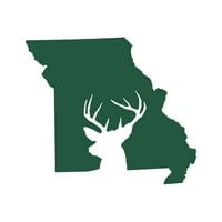 Missouri Deer State naljepnica Decel Die Cut - samoljepljivi vinil - Vremenska zaštitna - izrađena u SAD - Mnogo boja i veličina - Buck Hunt Lov Puff Mo