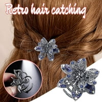 Dugih kose za guste kose vintage kristalno metalna bareta kose kristalni list neklizajući metalni cvijet