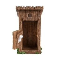 Minijaturni bajk vrt drveni toalet sa zaslonom figurica na vratima