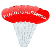 Floorball Heart Love Cupcake Tippers - Set od 6