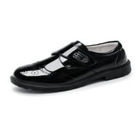 Colisha Dječje oblače cipele FAU Kožne stane Udobne loafere School Soft Loafer Uniform Ležerne cipele Fau Kožna crna 6,5