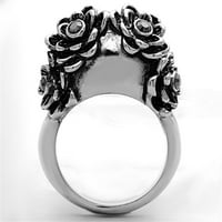 Ženski prstenovi visoko polirani prsten od nehrđajućeg čelika sa gornjim kristalom u Siamu TK1117