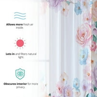Haite drapes poluista voile prozor za zavjese filtriranje posteljina teksturirana ploča džep dugi cvjetni