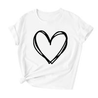 Ženska odjeća vrhovi Trendy Valentinovo Ispis majica kratkih rukava Novost grafički grafički vrhovi