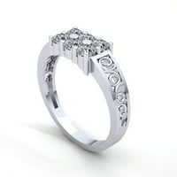 Prirodno 0,5CT okruglo rezanje Dijamantna muška klasična obljetni angažman prsten od punog 14k ruža,