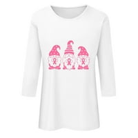 Majice za podizanje raka dojke za žene modne ležerne žene tiskane vrhove dame majica za majicu sa rukavima