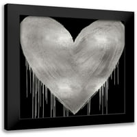Rodgers, Lindsay Black Moderni uokvireni muzej umjetnički print pod nazivom - Big srca srebro na crnoj