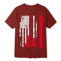 Muška majica Dan nezavisnosti Zastava Casual Fashion Soft Udoban grafički tiskani pamučni majica kratkih