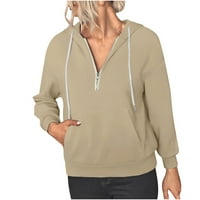 Ženska ležerna pulover pulover s dugim rukavima s dugim rukavima s džepom Hot8SL4487338