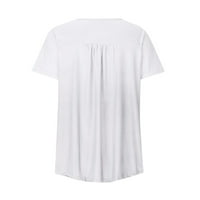 LeylayRay Ženske vrhove Žene ljetne tuničke bluze na raspolaganju gumbi scoop vrat košulje za slobodno