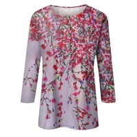 Najbolji izbor za casual chic hhen slatko cvijeće Ispiši grafički tees bluze plus veličina osnovnih vrhova pulover