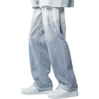 Labakihah Muške hlače Muška moda Velike veličine Loose Jeans Street Široke pantalone za noge pantalone