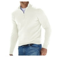 Pružati rumple muški casual klasični patentni zatvarač s visokim vratom Čvrsta boja tanak višebojni pulover