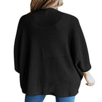 Sanviglor Dame Cardigani Solid Cardigan džemper Otvoreno Prednja odjeća Labavi džemperi Putovanje crnim