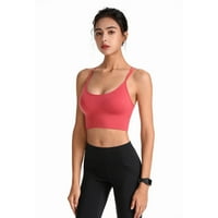 Žene Push Up Bras Solid Boja Donje rublje Sport Criss Cross Yoga Bežična udobna lubenica Crvena s