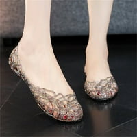 Leesechin Ljeto izleti ravne sandale Ženske casual cipele Kristalne plastične mliječne cipele