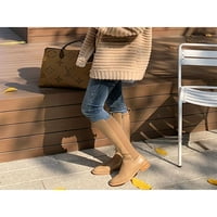 Ferndule Dame Fashion Chelsea Boot Hotch Comfort elastična zimska koljena visoke cipele bez klizanja patentni patentni patentni jahački čizme siva koljena visoke čizme plišane obloge 4