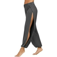 Tajice za žene Tummy Control Tagging Yoga Hlače Work Loggings Teretna gamarica Ležerne prilike Elastični struk vježbanje Sportske širine pantalone hlače Tamno siva XL