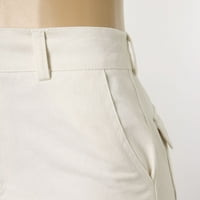 Akiihool ženske hlače plus veličine ženske rastezljetne drešene haljine sa džepovima visokim, sitnim