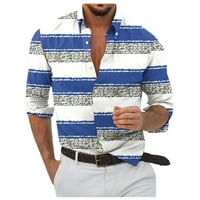Dizajnerski proljetni ljetni muški casual 3d Halloween Tipkay Hawaii majica bluza s dugim rukavima Blue XXXXL