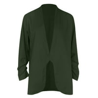 DTIDTPE jakne za žene Blazer jakne za žene, žene modne čvrste boje otvorene prednje duge elastične rukave