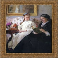 Portret umjetnikove majke i sestre zlata ukrašena drva ugrađena platna umjetnost Morisot, Berthe