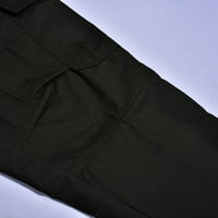 Njshnmn Taktičke hlače za muškarce Slim Fit Stretch Joggers Biciklizam vanjske pantalone, Crna, XL