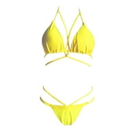 Lastsoso dame kupaći kostimi od punog boja Halter Clout Swim Top bikini setovi trokut dva kupaća kostim kupka