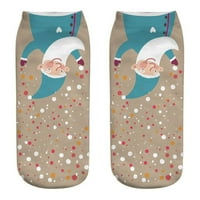 Aoochasliy Božićne čarape Čarape 3D Božićni pokloni Čarape Santa Elk Ispis Srednje sportske čarape