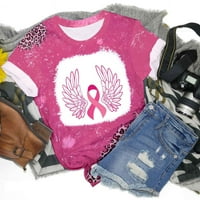 Aboser ženske majice za dojke ružičaste vrpce Grafičke teenje tinejdžerske djevojke kratki rukav plus