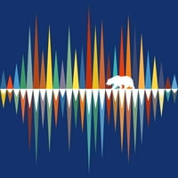 Šarelni planinski medvjedi vibra - Muzički zvučni talas ženski kraljevski heather plavi grafički trkački