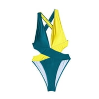 Binmer Women Ljetni kupaći kostimi jednodijelni patchwork duboki-V izrez bikini push-up kupaći kostimi