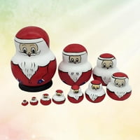 Santa Claus Snjegović Rusija Gnijeznice Dolls Puzzle Drvene igračke Pokloni Početna Dekor