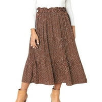 FANTASLOOK MIDI PLANIRANE suknje za žene polka točka ljuljac visokog struka maxi suknja sa džepovima