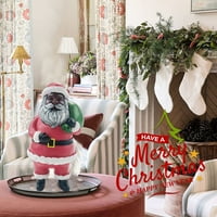 BIRCH božićni ukras atraktivni mini crtani scenski raspored smola klasičnog stila Santa Claus Doll Ornament