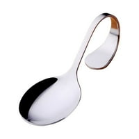 Fnochy zaduživanje zazora od nehrđajućeg čelika zakrivljena ručka umjetnička vilica okrugla kašika sa vrh kašike supe
