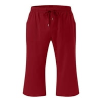 Nizine žene Capri hlače visoki struk pantske pantalone u boji Torbeg dna široka noga crvena l