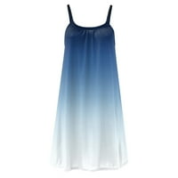 Taqqpue Žene Ljetne haljine bez rukava Casual gradijentna kolika snimka mini haljina O-izrez A linijska