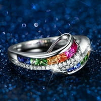 Žene Šareni puni dijamantni zircon prsten modni trend dijamant circon prsten ženski nakit dijamantski